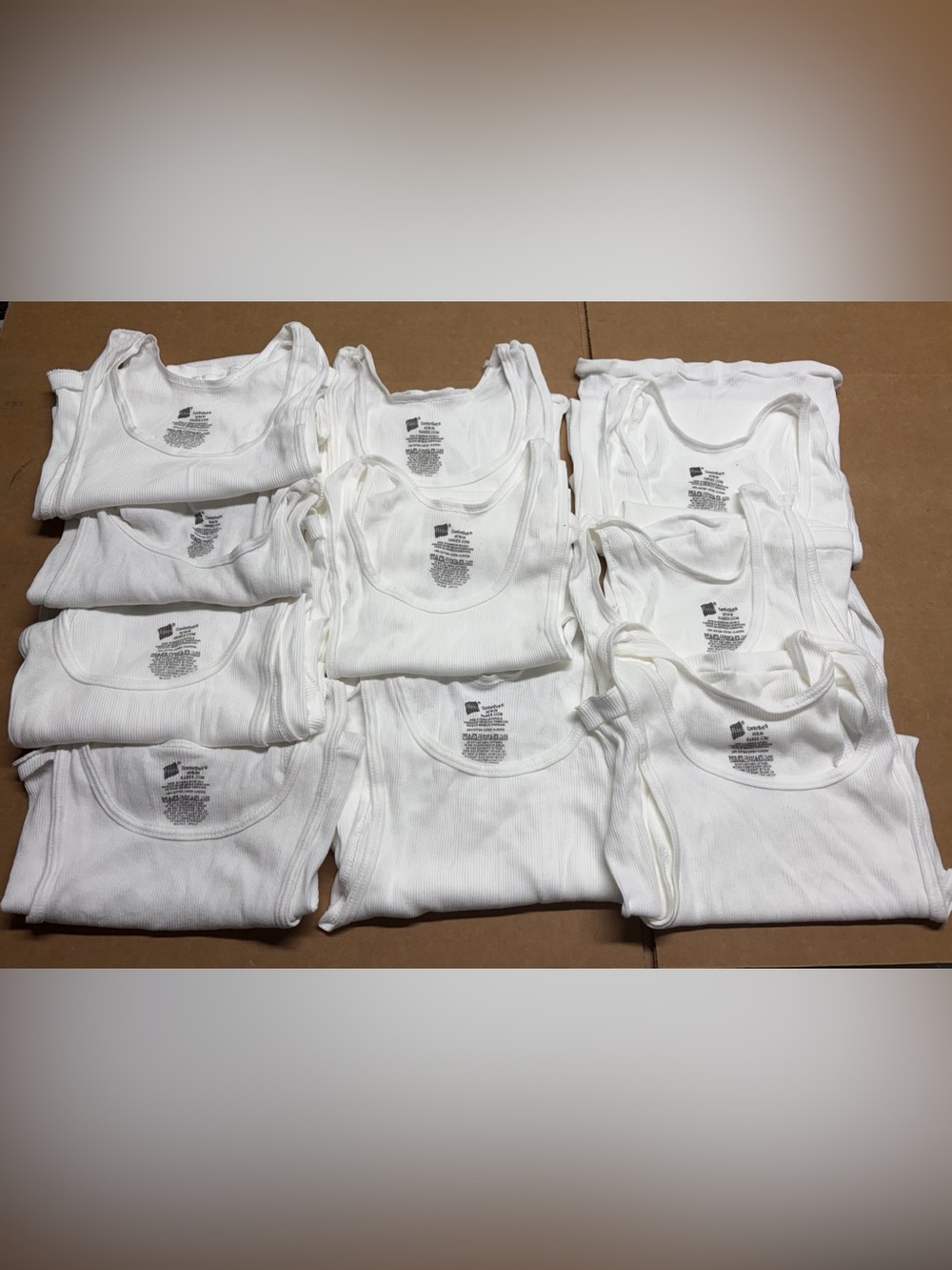10 hanes White mens size M tank undershirts